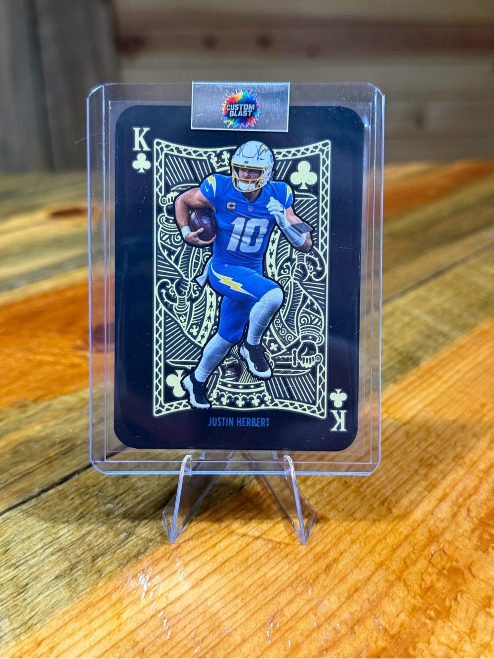 Justin Herbert Los Angeles Chargers King of Spades Custom Football Card